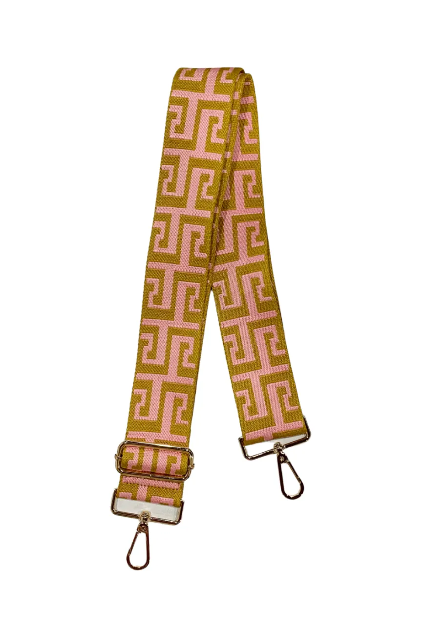 Geo Gold/Pink Bag Strap