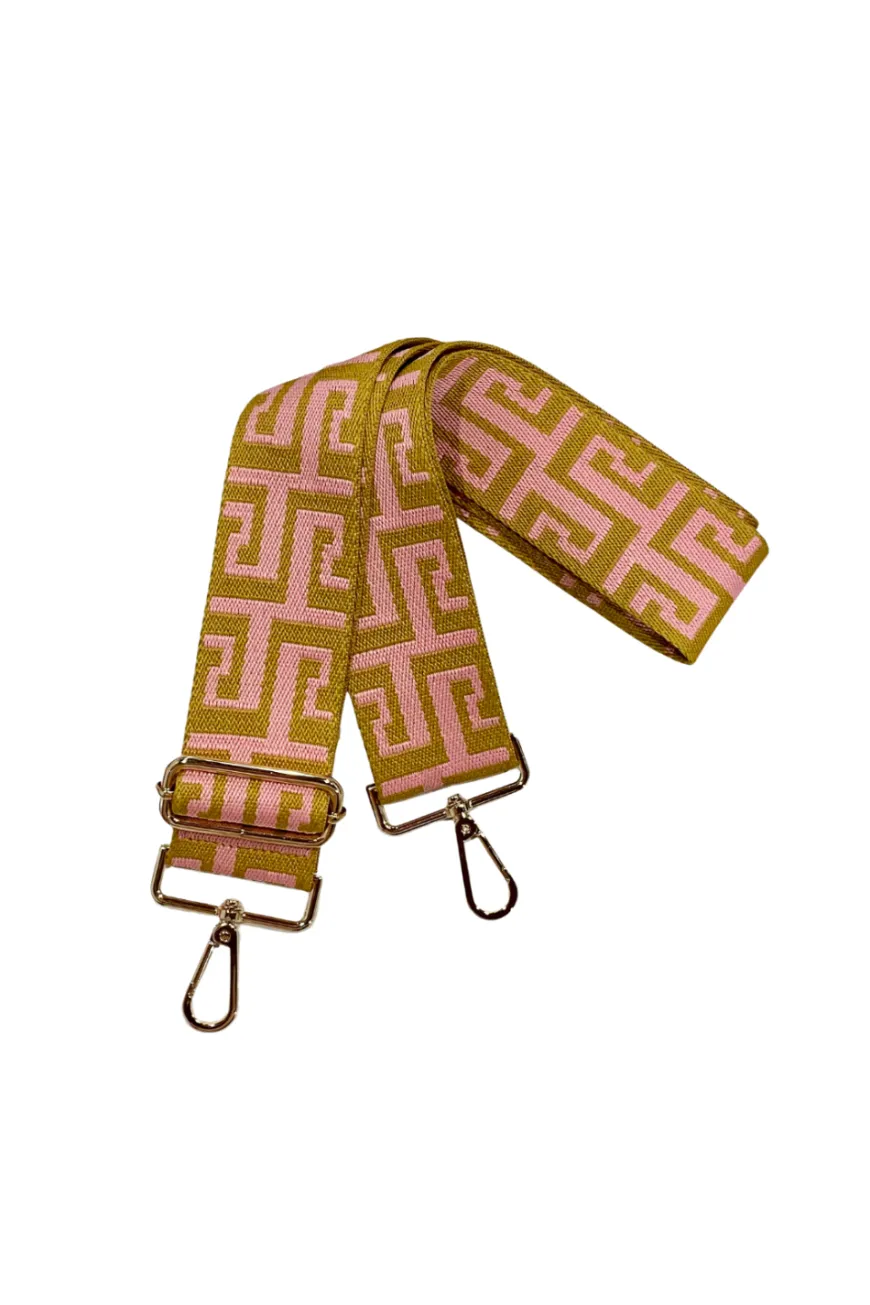 Geo Gold/Pink Bag Strap
