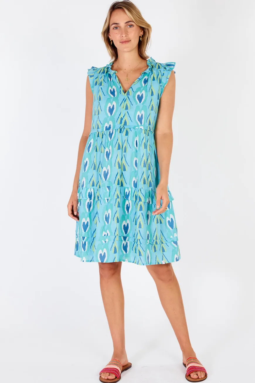 IBSA Heart Sleeveless Dress Lagoon