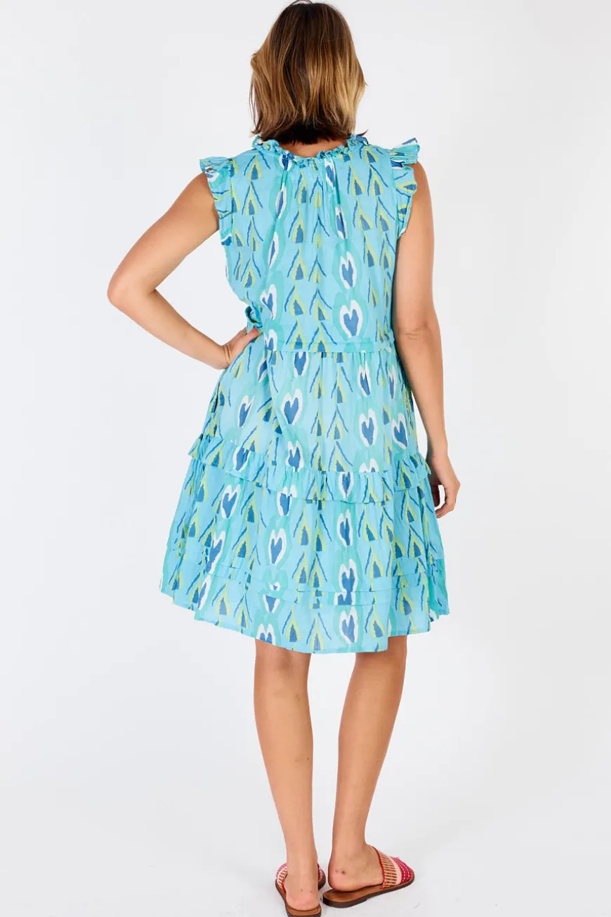 IBSA Heart Sleeveless Dress Lagoon