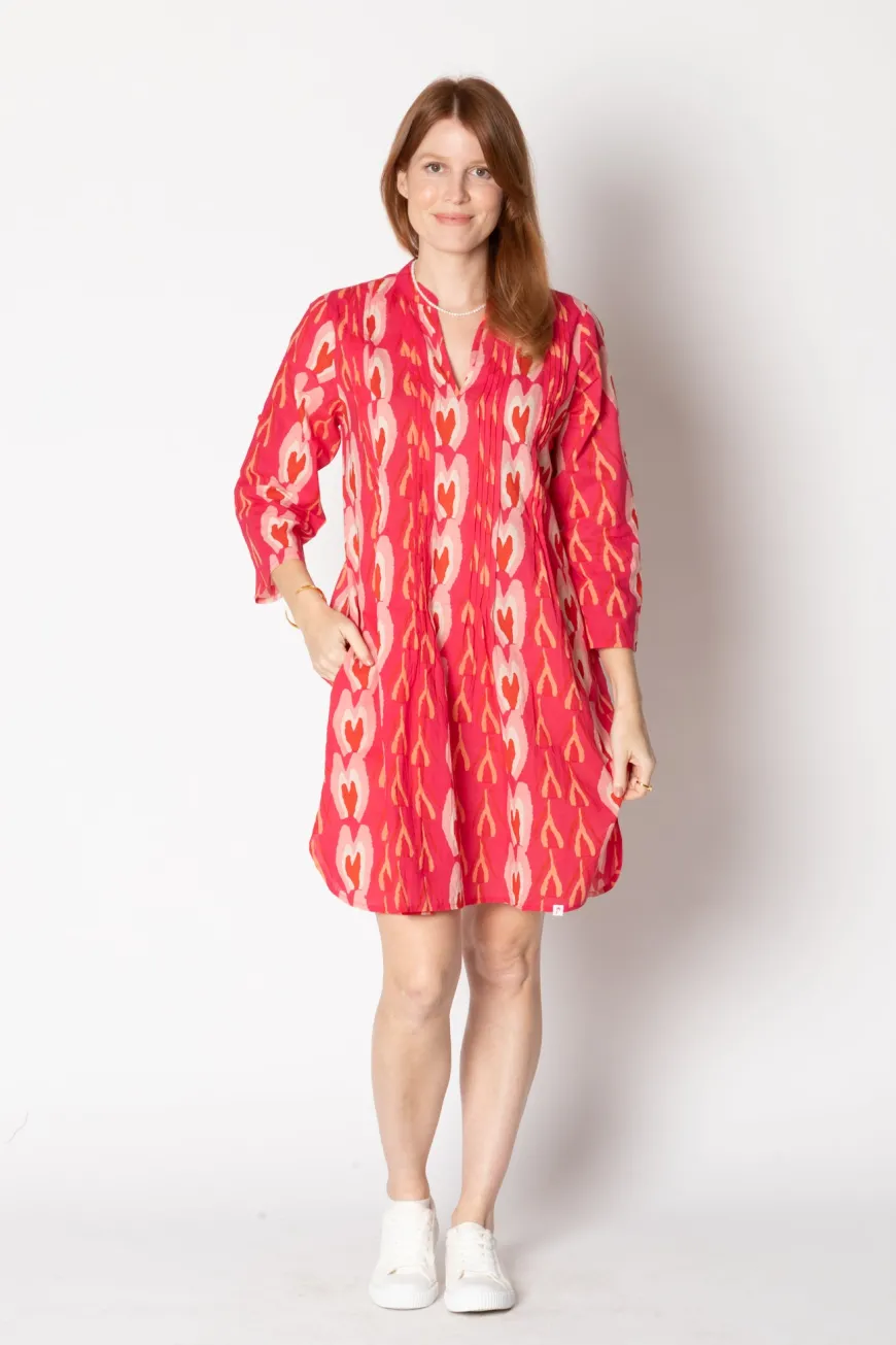 IBSA Heart Tuck Dress Melon