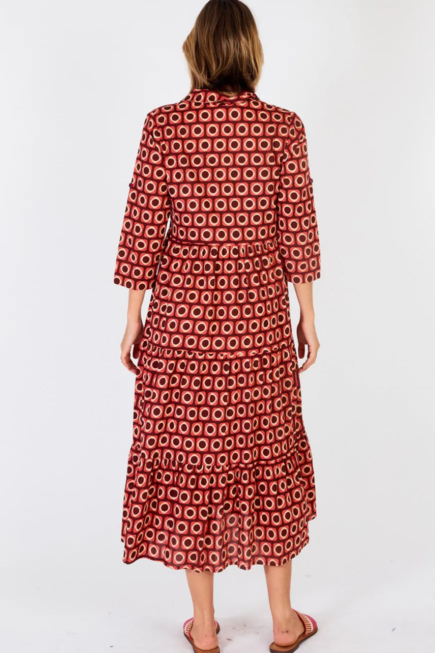 IBSA Montreal Button Dress Cranberry