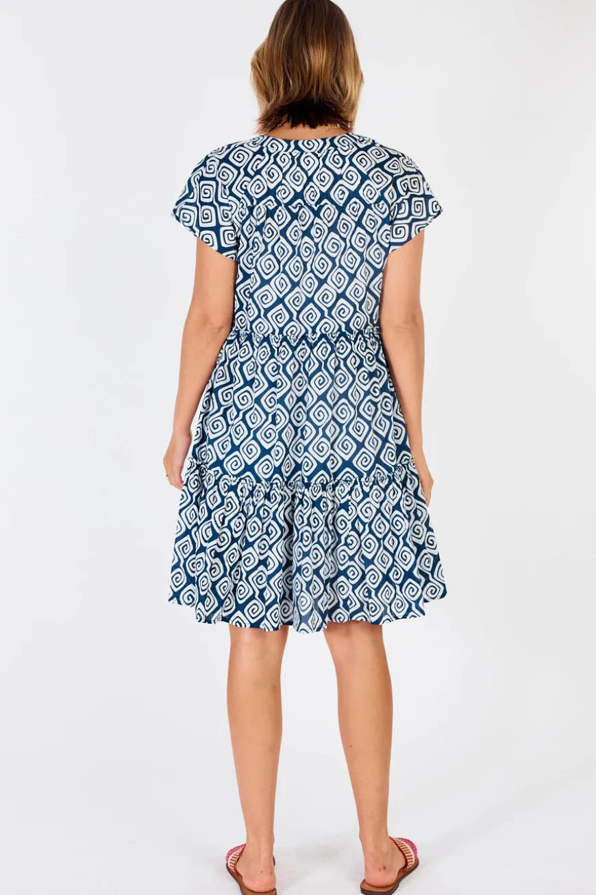 IBSA Niagra Tiered Dress Navy