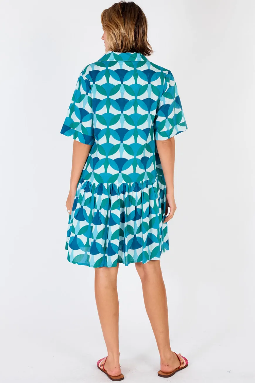 IBSA Phoenix Button Dress Lagoon