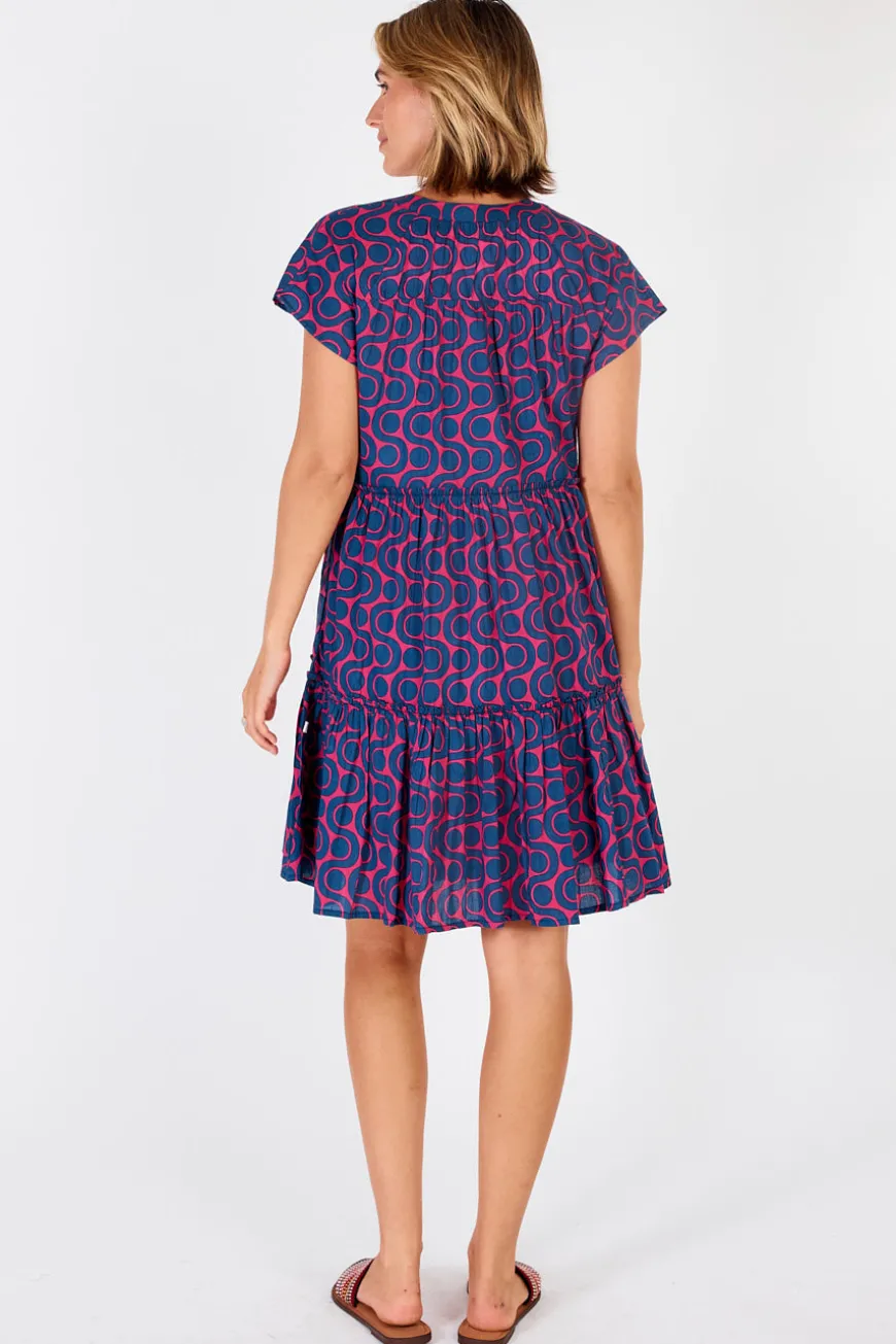 IBSA Quebec Tiered Dress Magenta