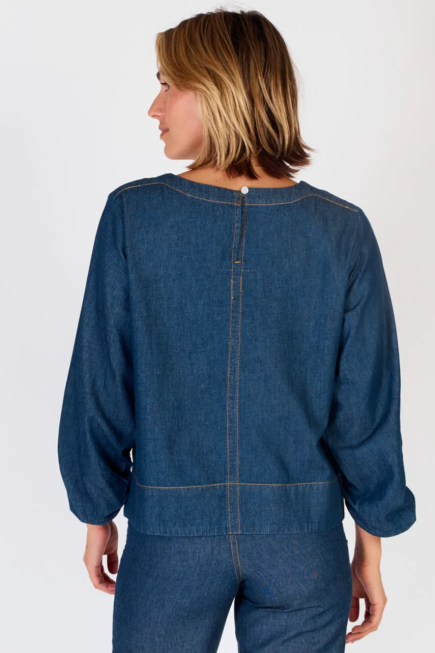 IBSA Santa Fe Puff Sleeve Top Dark