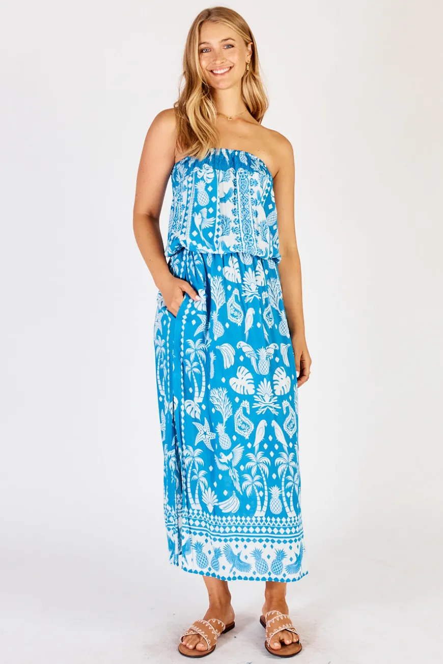 LulaLife Agatha Strapless Dress Ocean