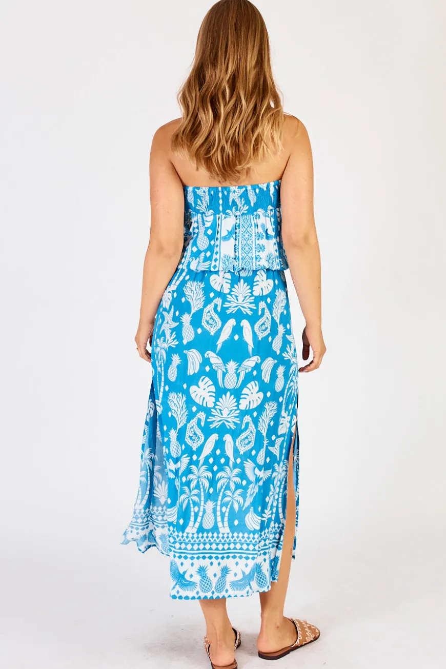 LulaLife Agatha Strapless Dress Ocean