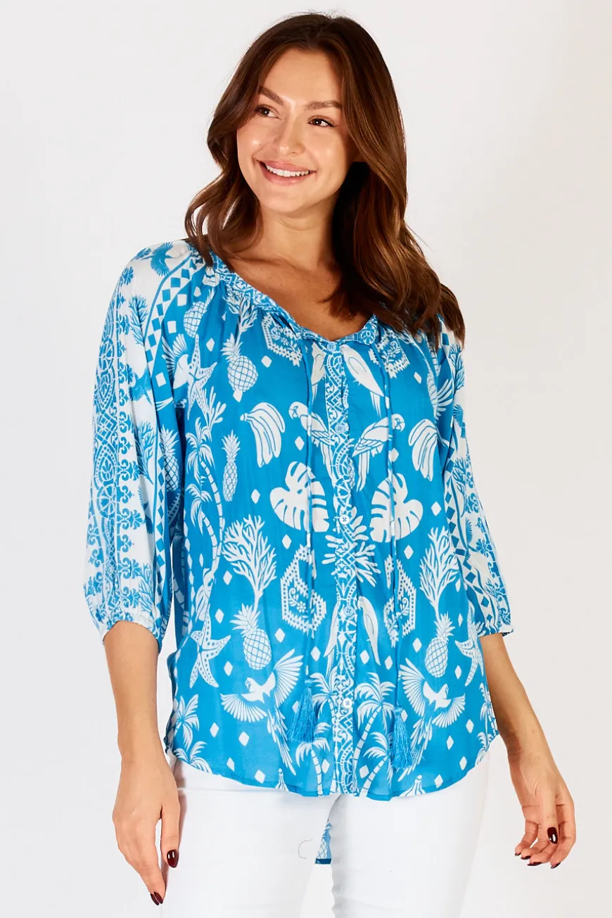 LulaLife Agatha Top Ocean