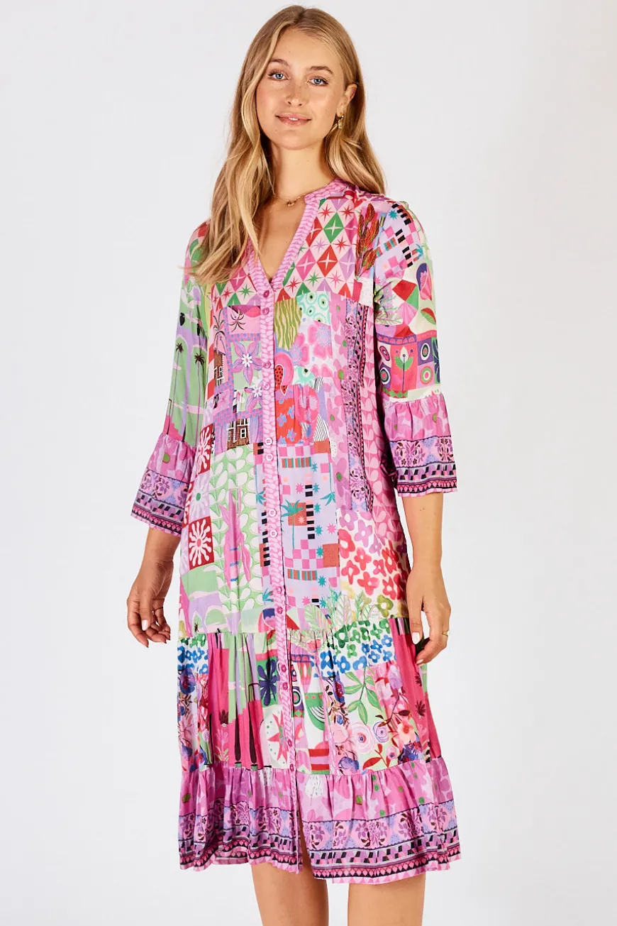 LulaLife Aliah Midi Fuschia