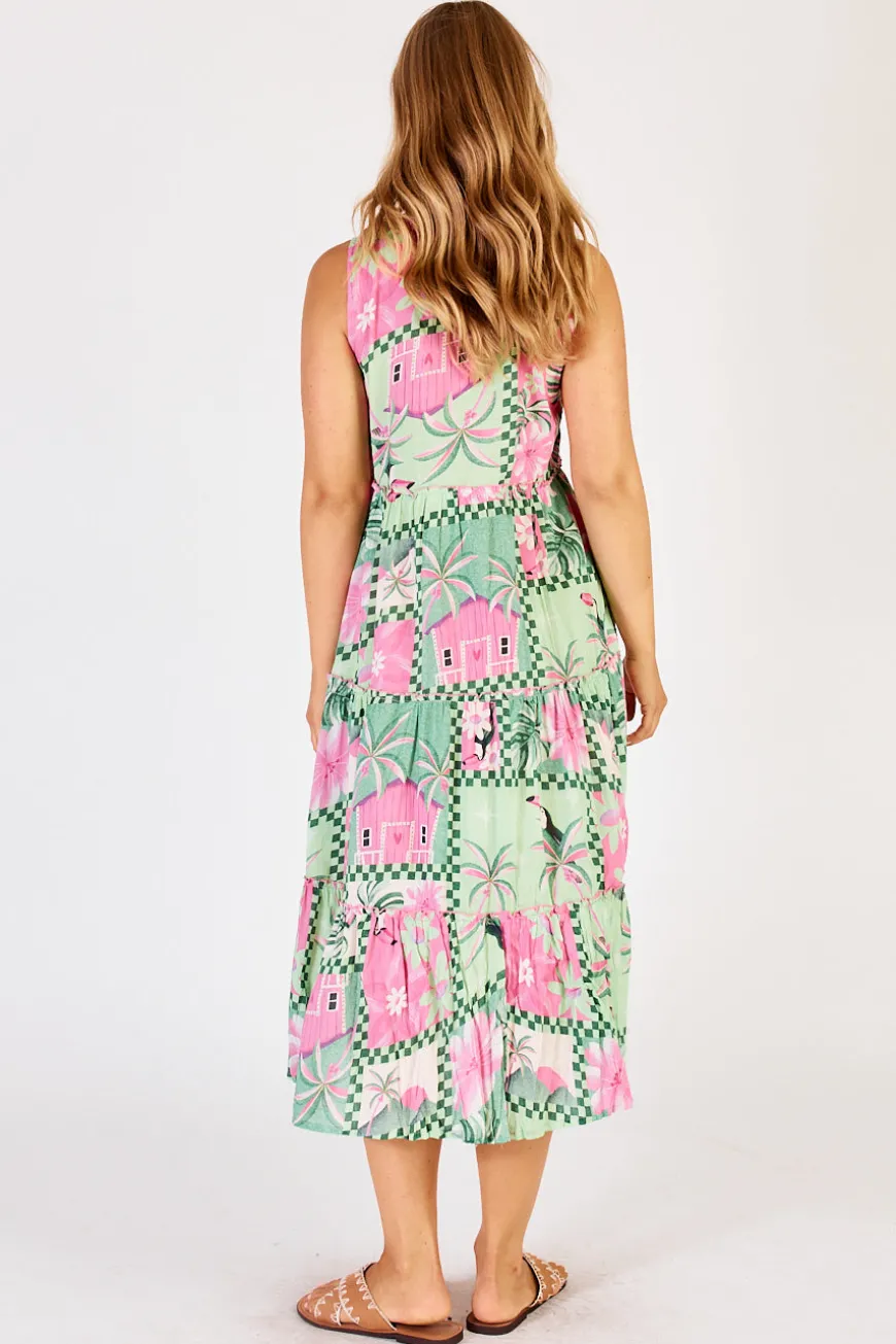Lulalife Audrey Tiered Midi Sea