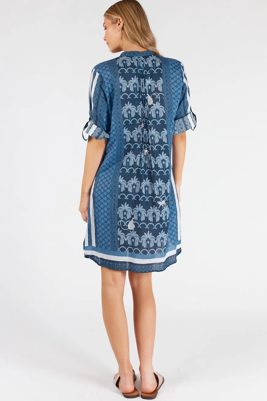 LulaLife Blakely Tucked Dress Navy