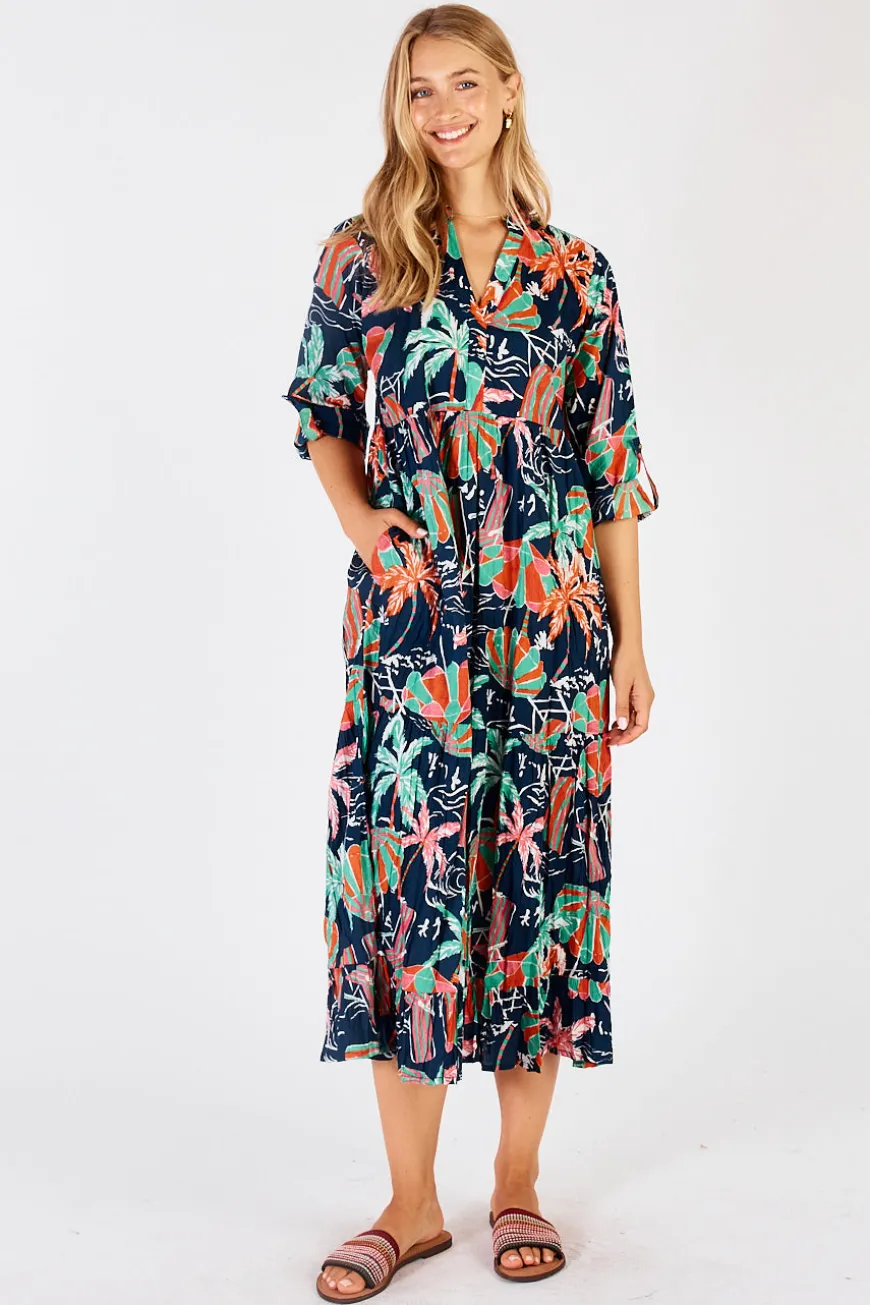 LulaLife Harlow Midi Navy