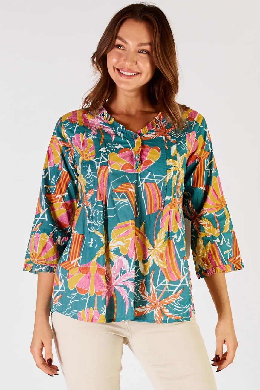LulaLife Harlow Top Sea