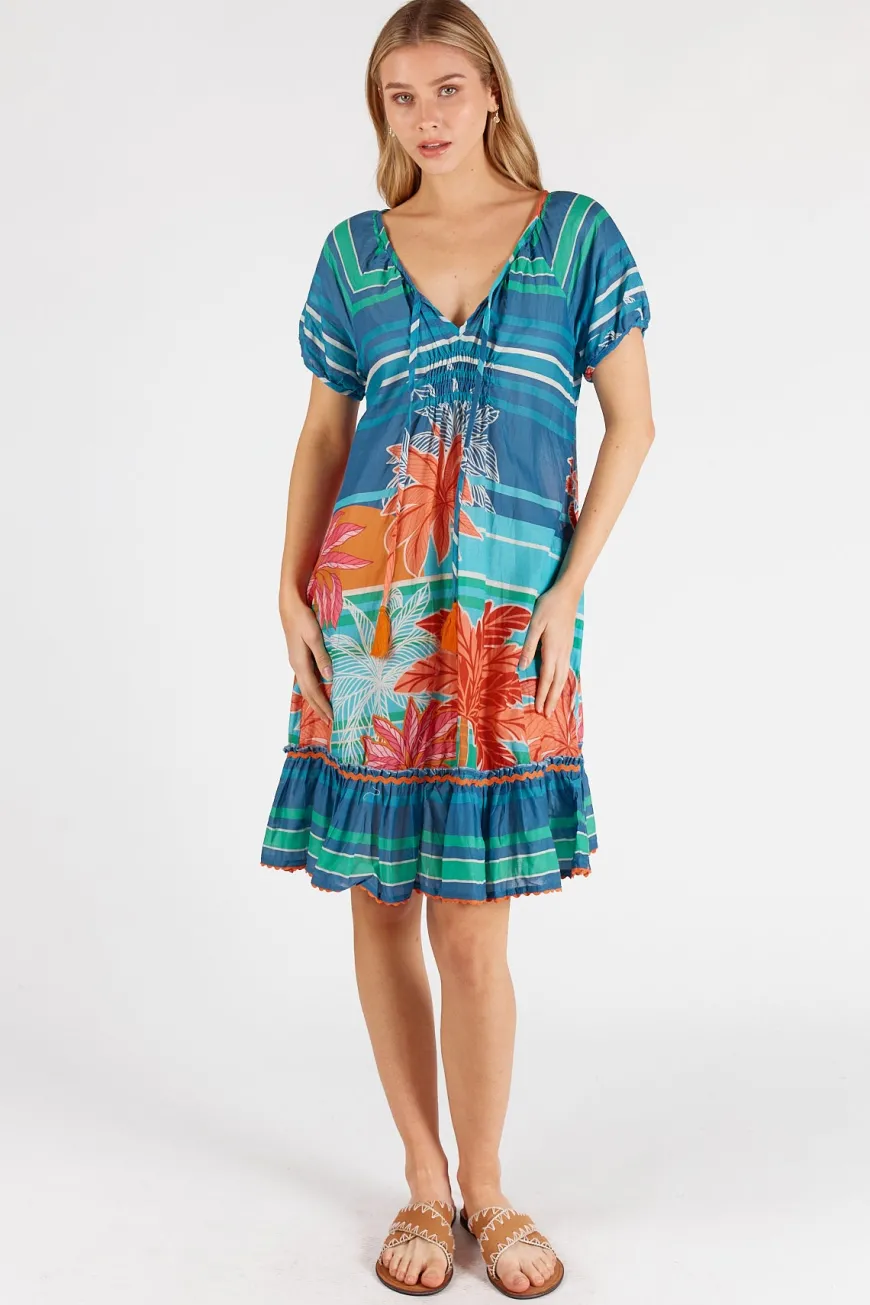 lulalife_isla_shirred_dre_2.webp LulaLife Isla Shirred Dress Ocean