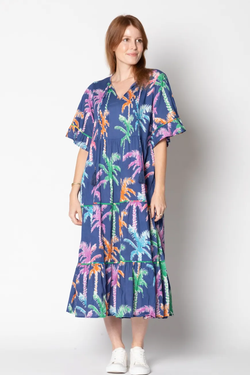 LulaLife Leilani Tucked Midi Navy-Exclusive