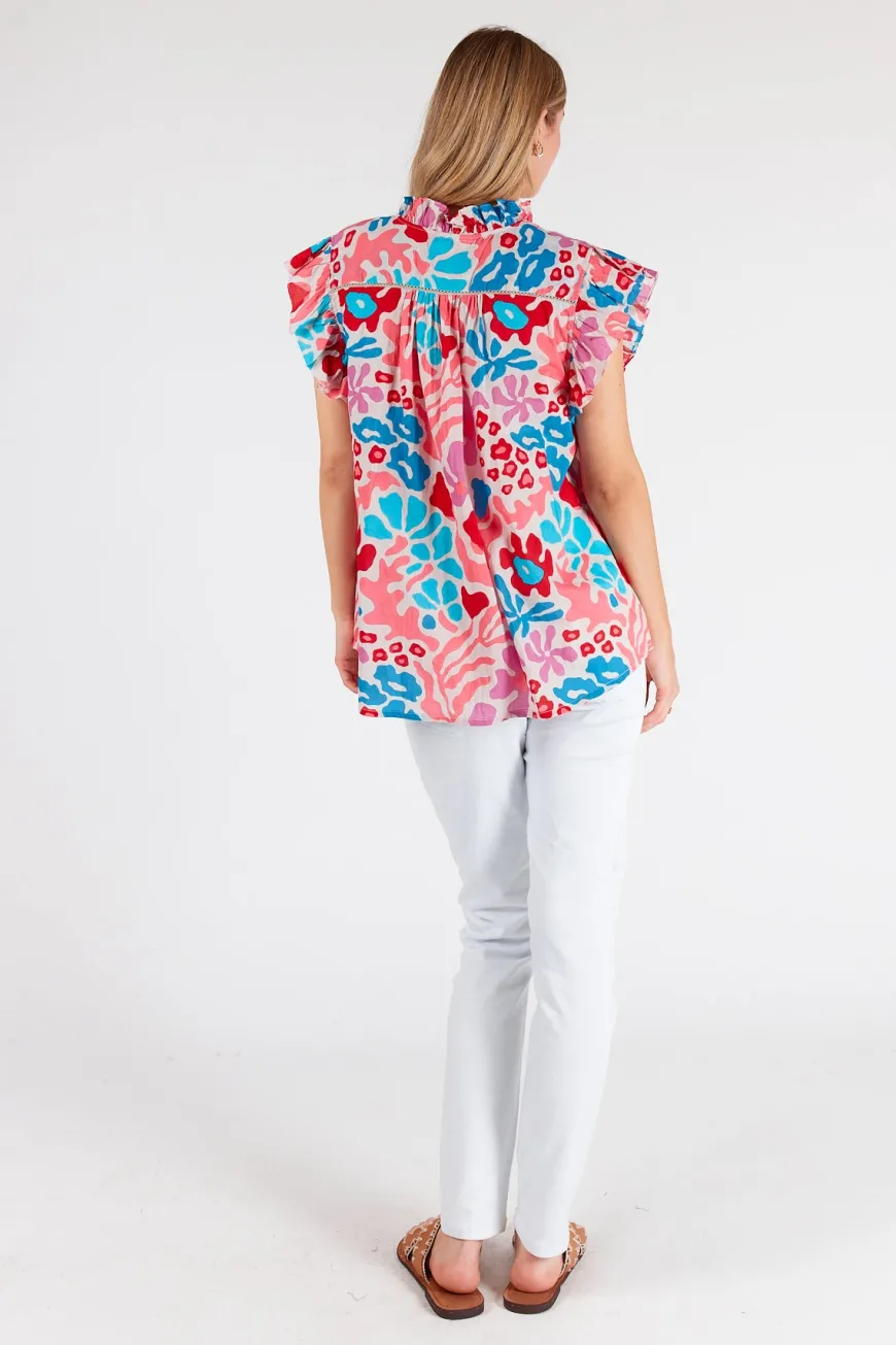 LulaLife Lilah Ruffle Top Melon