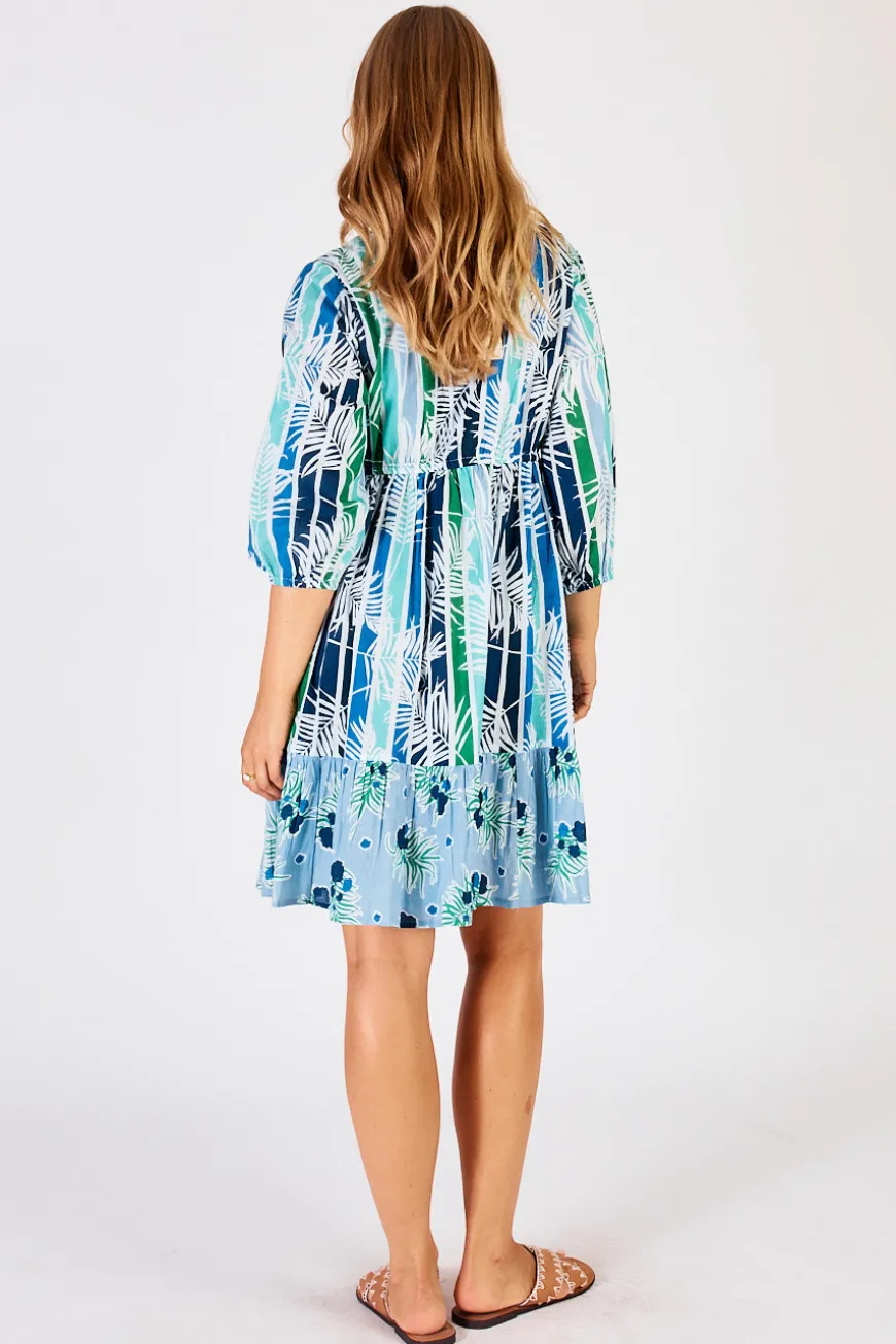 Lulalife Mila Tie Dress Stripe Sky