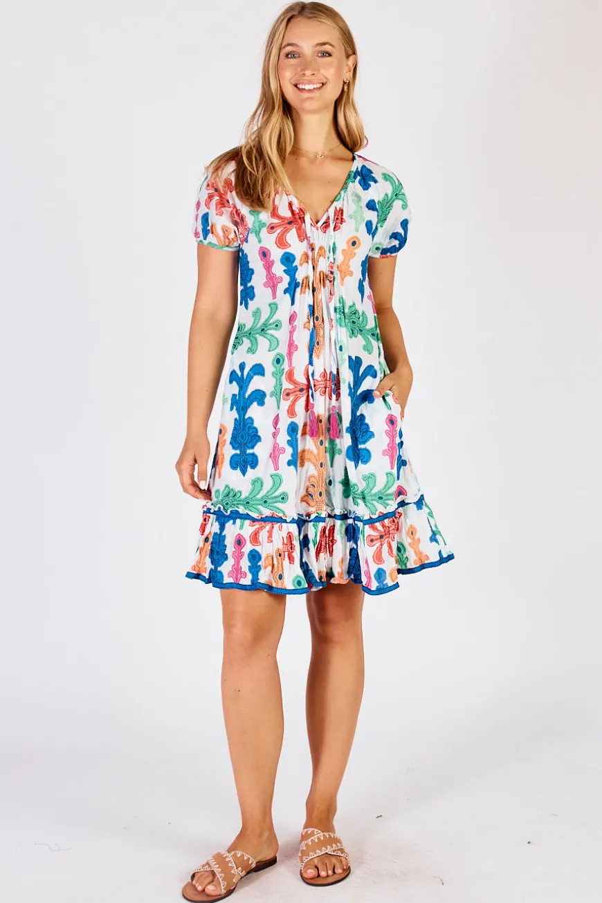 Lulalife Olivia Shirred Dress White