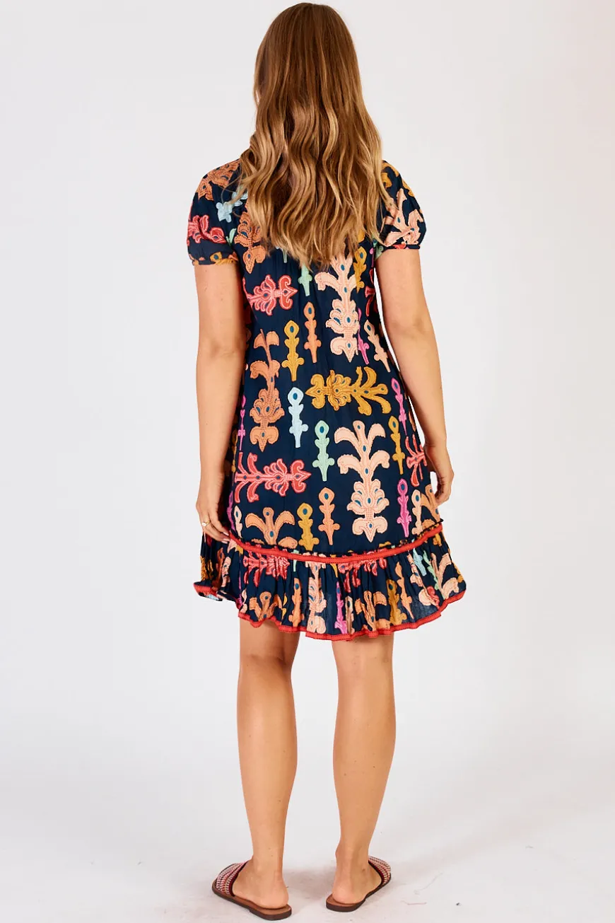 Lulalife Olivia Shirred Dress navy