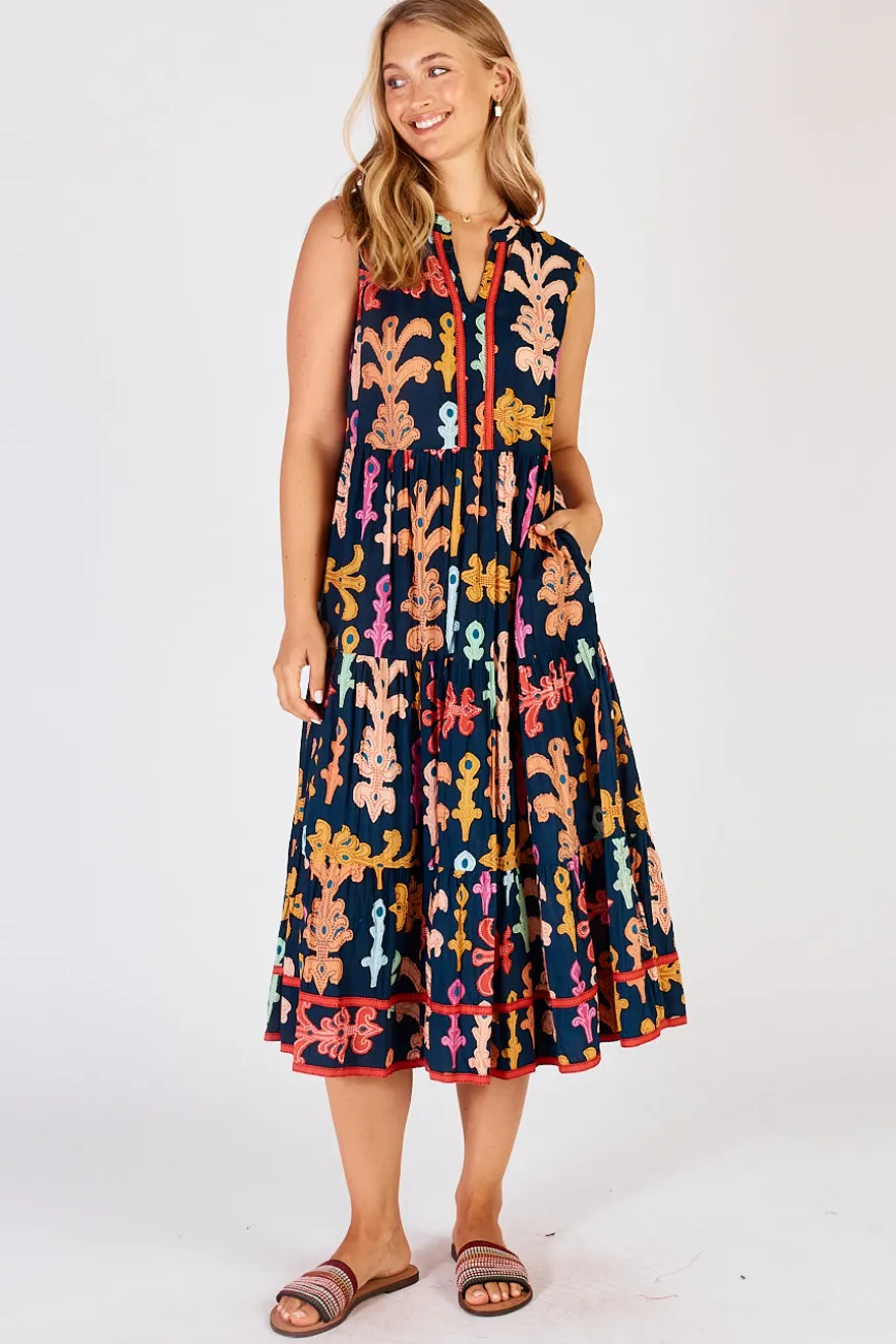 Lulalife Olivia Sleeveless Midi Navy