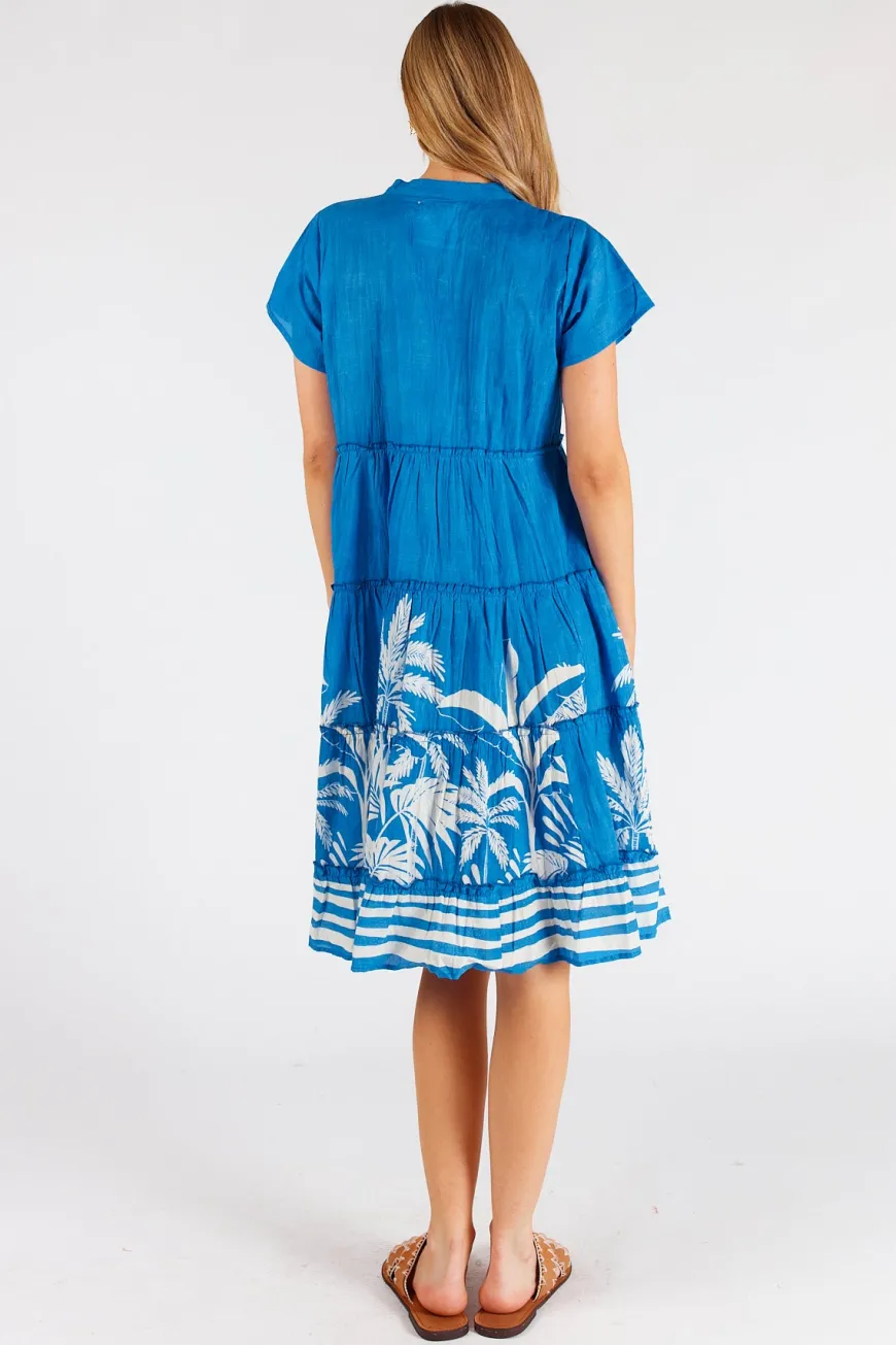 LulaLife Riley Tiered Dress Navy