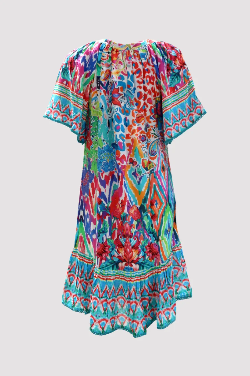 LulaLife Rumi Shirred Dress Lagoon