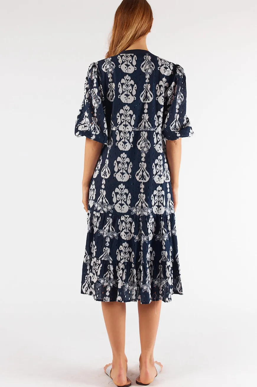 LulaSoul Verona Button Midi Navy