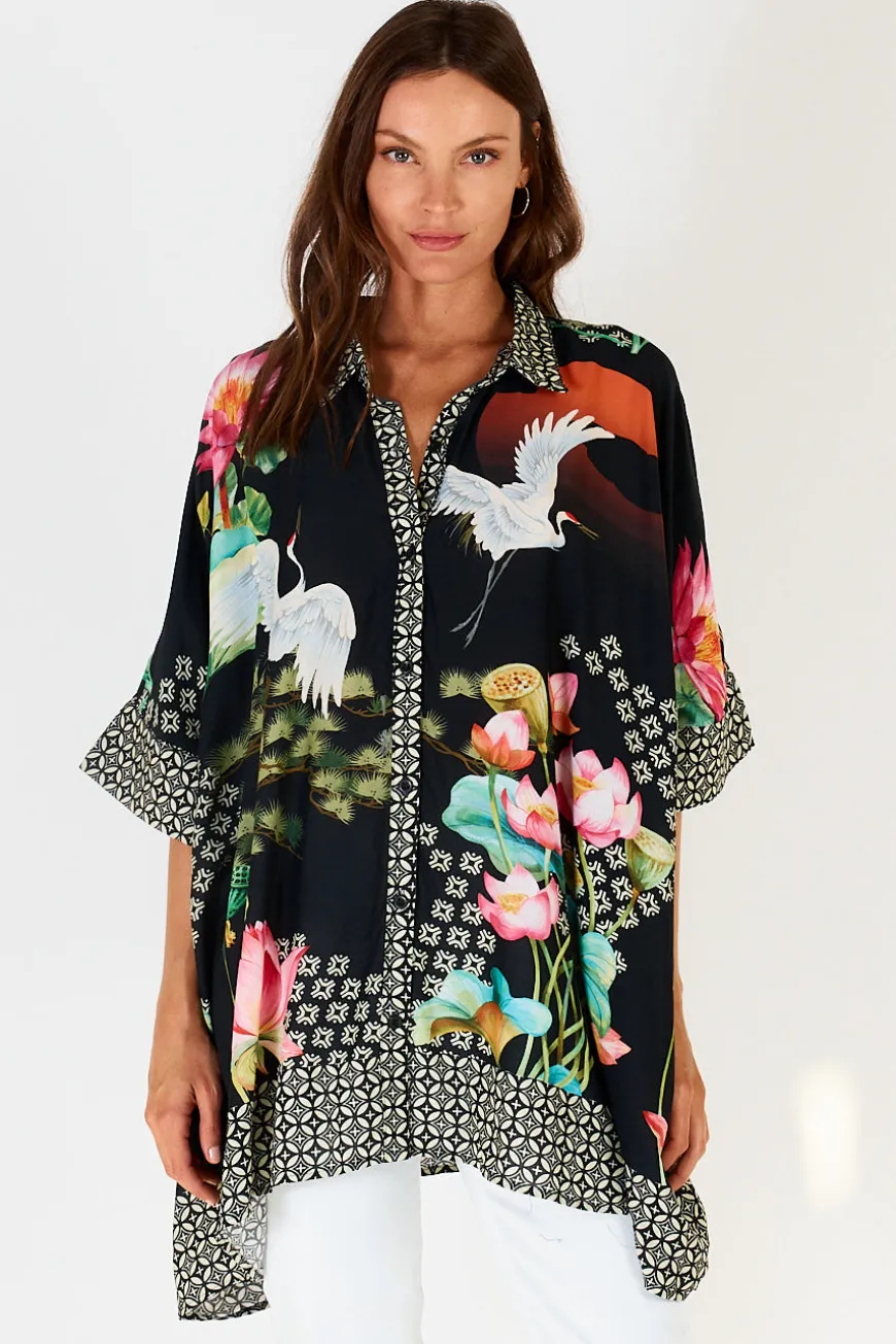 LulaSoul Yoshiko Kaftan Shirt Black