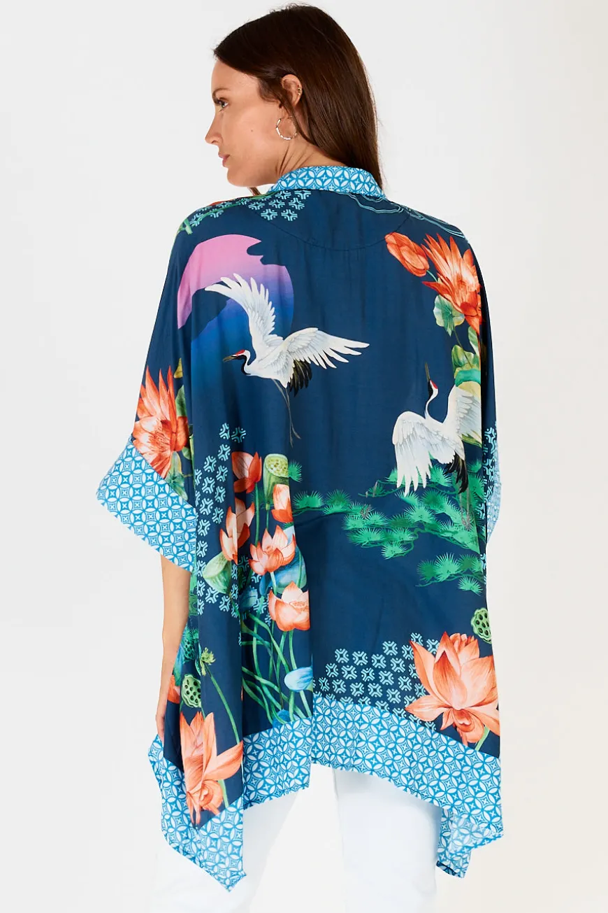 LulaSoul Yoshiko Kaftan Shirt Navy